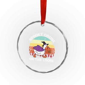 Witchy Silly Goose Crystal Glass Ornament Retro Girly Halloween Spooky Goose Lover TS10 Print Your Wear