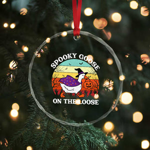 Witchy Silly Goose Crystal Glass Ornament Retro Girly Halloween Spooky Goose Lover TS10 Print Your Wear