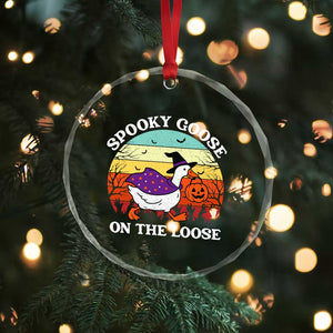 Witchy Silly Goose Crystal Glass Ornament Retro Girly Halloween Spooky Goose Lover TS10 Print Your Wear