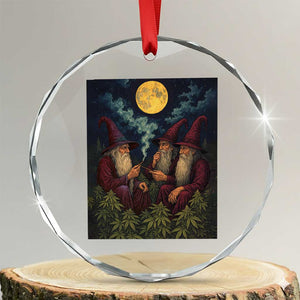 Wizard 420 Smoking Marijuana Crystal Glass Ornament Funny Stoner Weed Lover Meme TS10 Transparent Glass 3'' Circle Print Your Wear