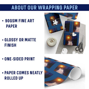 Wizard Cat Wrapping Paper Roll Weird Funny Retro Halloween Orange Cat Meme TS10 Print Your Wear
