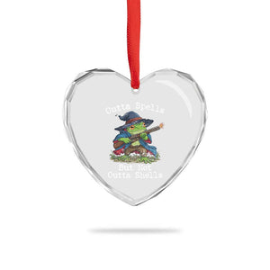 Wizard Frog Meme Heart Crystal Glass Ornament Outta Spells But Not Outta Shells TS10 Print Your Wear