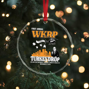 WKRP Turkey Drop with Les Nessman Crystal Glass Ornament Retro Thanksgiving Humor for Classic TV Fans TS02 Print Your Wear
