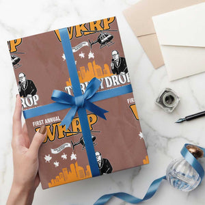 WKRP Turkey Drop with Les Nessman Wrapping Paper Roll Retro Thanksgiving Humor for Classic TV Fans TS02 Mocha Print Your Wear