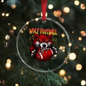 Wolf Football Lover Crystal Glass Ornament American Sports Fan Gift TS12 Print Your Wear