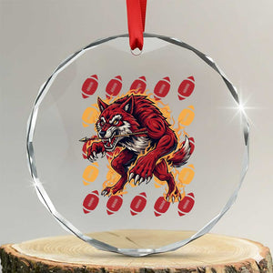 Wolf Football Lover Crystal Glass Ornament Game Day Fan Lifestyle TS12 Transparent Glass 3'' Circle Print Your Wear