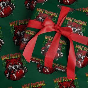 Wolf Football Lover Wrapping Paper Roll American Sports Fan Gift TS12 Green Print Your Wear