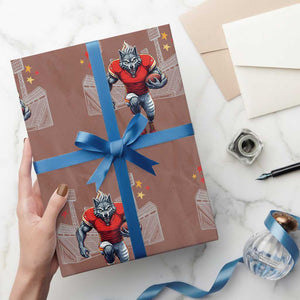 Wolf Football Lover Wrapping Paper Roll Midwest Game Day Lifestyle TS12 Mocha Print Your Wear