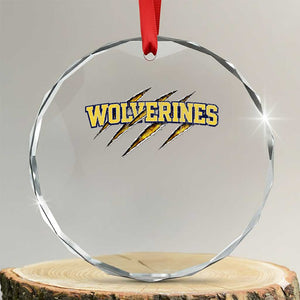 Wolverine Lover Sports Game Day Scratch Mark Crystal Glass Ornament TS11 Transparent Glass 3'' Circle Print Your Wear