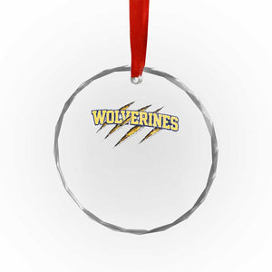 Wolverine Lover Sports Game Day Scratch Mark Crystal Glass Ornament TS11 Print Your Wear