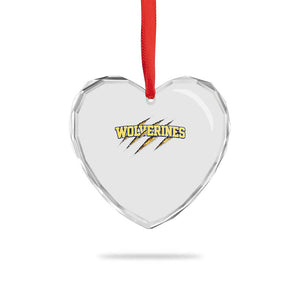 Wolverine Lover Sports Game Day Scratch Mark Heart Crystal Glass Ornament TS11 Print Your Wear