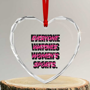 Womens Sports Heart Crystal Glass Ornament Feminist Body Positivity Inclusive Equality TS10 Transparent Glass 3'' Heart Print Your Wear