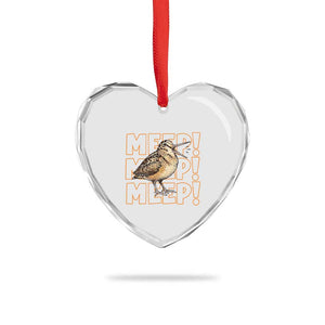 Woodcock Meep Heart Crystal Glass Ornament Funny Nature Lover TS14 Print Your Wear