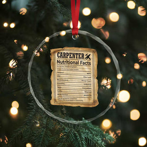 Woodworker Nutrition Label Crystal Glass Ornament Carpenter Nutritional Facts Graphic TS12 Print Your Wear