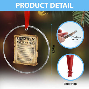 Woodworker Nutrition Label Crystal Glass Ornament Carpenter Nutritional Facts Graphic TS12 Print Your Wear