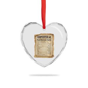 Woodworker Nutrition Label Heart Crystal Glass Ornament Carpenter Nutritional Facts Graphic TS12 Print Your Wear