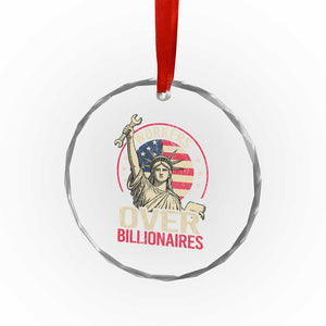 Workers Over Billionaires Crystal Glass Ornament Social Justice Statue Of Liberty - Print Your Wear