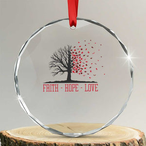 World AIDS Day Awareness Gift Crystal Glass Ornament Faith Hope Love TS12 Transparent Glass 3'' Circle Print Your Wear
