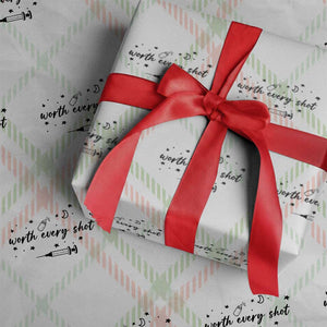 Worth Every Shot Wrapping Paper Roll IVF Baby Pregnancy Announcement TS10 Christmas Plaid Print Your Wear