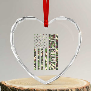 Wrestling American Flag Camo Wrestler Heart Crystal Glass Ornament TS10 Transparent Glass 3'' Heart Print Your Wear