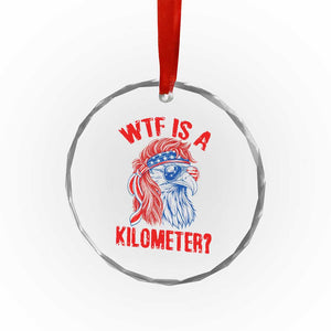 WTF is A Kilometer Crystal Glass Ornament Patriotic Eagle 4th of July USA American Flag TS14 Print Your Wear