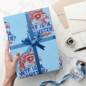 WTF Is A Kilometer Funny American Bald Eagle Wrapping Paper Roll Patriotic 4th of July Humor