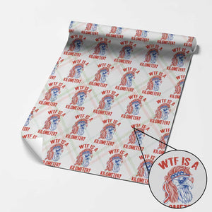 WTF is A Kilometer Wrapping Paper Roll Patriotic Eagle 4th of July USA American Flag