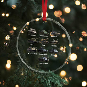 WW2 Tanks Crystal Glass Ornament M4 Sherman Panzer IV Tiger II T-34 History Buff TS02 Print Your Wear