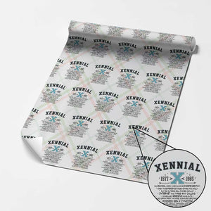 Xennial Definition 1977 to 1985 Wrapping Paper Roll Vintage Dictionary Style Graphic TS02 Christmas Plaid Print Your Wear
