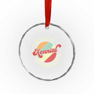 Xennial The Best of Two Generations Crystal Glass Ornament Retro Sunset Vintage 70s Graphic TS02 Print Your Wear