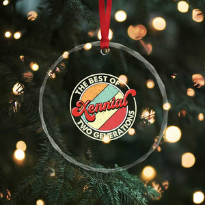 Xennial The Best of Two Generations Crystal Glass Ornament Retro Sunset Vintage 70s Graphic TS02 Print Your Wear