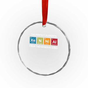 Xennial The Perfect Elements From Two Generations Crystal Glass Ornament Periodic Table Science Graphic TS02 Print Your Wear