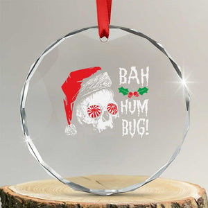 Xmas Bah Humbug Skull Santa Hat Crystal Glass Ornament TS09 Transparent Glass 3'' Circle Print Your Wear