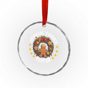 Xmas Baking Crystal Glass Ornament Official Cookie Tester Gingerbread Men TS09 Print Your Wear