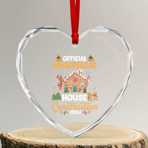 Xmas Baking Heart Crystal Glass Ornament Official Gingerbread House Construction Crew TS09 Transparent Glass 3'' Heart Print Your Wear