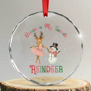 Xmas Ballet Reindeer Crystal Glass Ornament Dancer Is My Favorite Reindeer Gift TS12 Transparent Glass 3'' Circle Print Your Wear