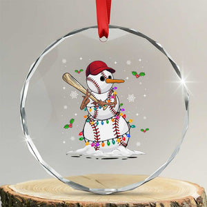 Xmas Baseball Player Crystal Glass Ornament Snowman Balls Xmas Gifts Santa Sports Men Boys TS10 Transparent Glass 3'' Circle Print Your Wear