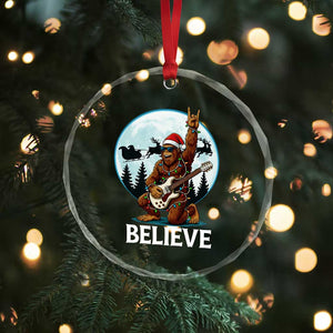 Xmas Bigfoot Crystal Glass Ornament Believe Funny Santa Rock N Roll TS12 Print Your Wear