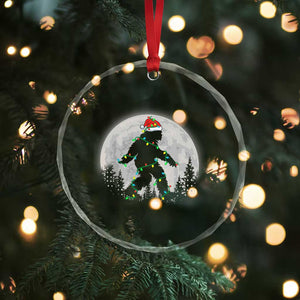 Xmas Bigfoot Crystal Glass Ornament Sasquatch with Santa Hat Xmas Tree Lights TS02 Print Your Wear