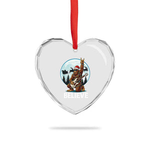 Xmas Bigfoot Heart Crystal Glass Ornament Believe Funny Santa Rock N Roll TS12 Print Your Wear