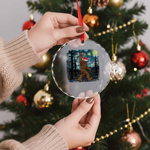 Xmas Bigfoot Starry Night Crystal Glass Ornament Sasquatch Santa Hat Sasquatch Van Gogh Sky Painting Art TS10 Print Your Wear