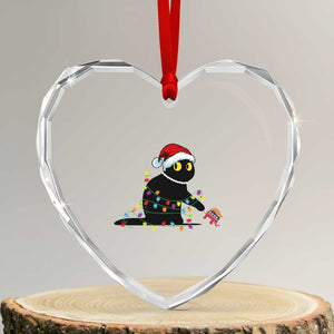 Xmas Black Cat Heart Crystal Glass Ornament Knock Over Elephant Funny Xmas TS02 Transparent Glass 3'' Heart Print Your Wear