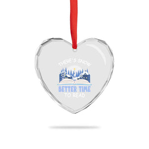 Xmas Book Lover Heart Crystal Glass Ornament There's Snow Better Time To Read TS09 Print Your Wear