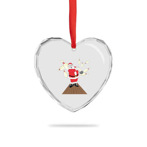 Xmas Bowling Heart Crystal Glass Ornament Funny Santa Playing Bowling Merry Christmas TS09 Print Your Wear