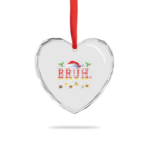 Xmas Bruh Heart Crystal Glass Ornament Red Plaid Retro Xmas Pajamas Matching TS02 Print Your Wear