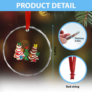 Xmas Cake Tree Bow Crystal Glass Ornament Tis The Season TS10 Print Your Wear