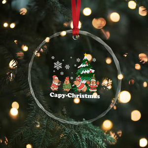 Xmas Capybara Crystal Glass Ornament Funny Capy Xmas Gift Idea TS12 Print Your Wear