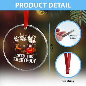 Xmas Cat Crystal Glass Ornament Cats For Everybody Santa Reindeer TS09 Print Your Wear
