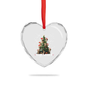 Xmas Cat Heart Crystal Glass Ornament Santa Paw And Claw Cats Xmas Tree TS09 Print Your Wear