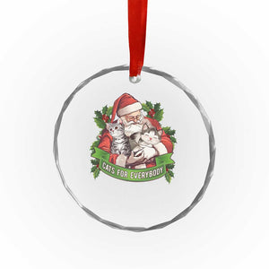 Xmas Cats Owner Crystal Glass Ornament Cats For Everybody Vintage Santa Mistletoe TS11 Print Your Wear